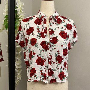 Red Rose Button-down blouse